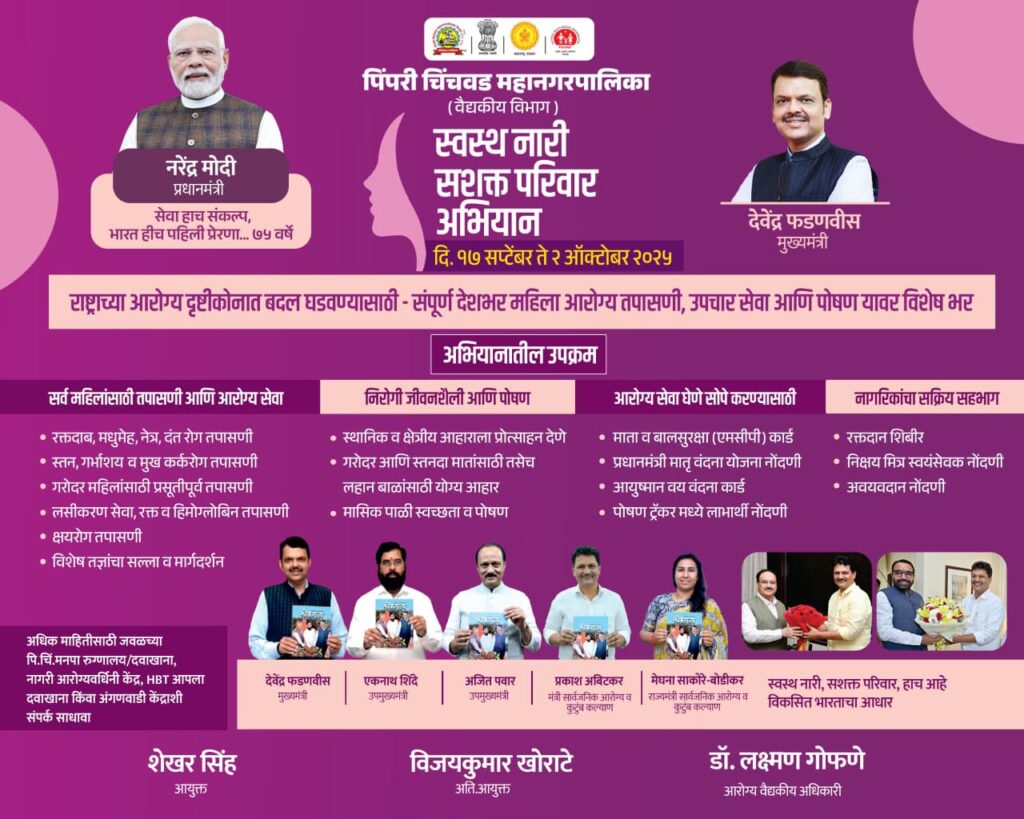‘स्वस्थ नारी, सशक्त परिवार’ अभियानाला पिंपरी चिंचवडमध्ये उत्स्फूर्त प्रतिसाद