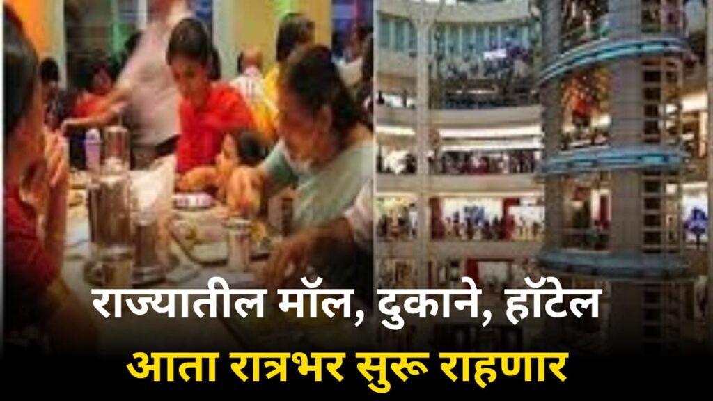 राज्यातील मॉल, दुकाने, हॉटेल, आता रात्रभर सुरू राहणार