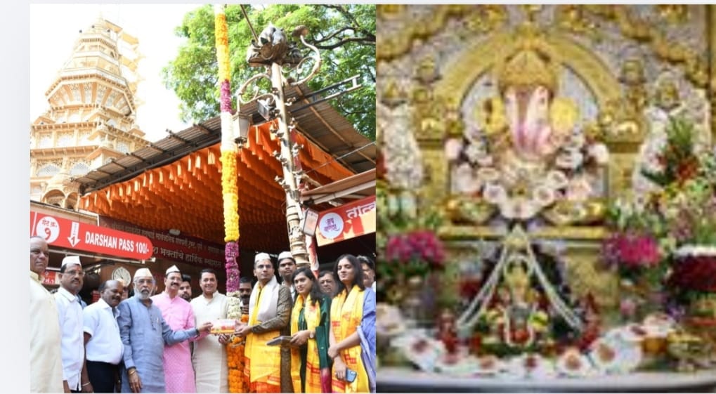 'दगडूशेठ' गणपती मंदिरात गुढीपूजन व फुलांची आरास