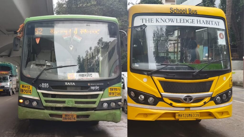 पीएमपीएल बसमधून पडली, शालेय बसखाली सापडून महाविद्यालयीन तरूणी ठार